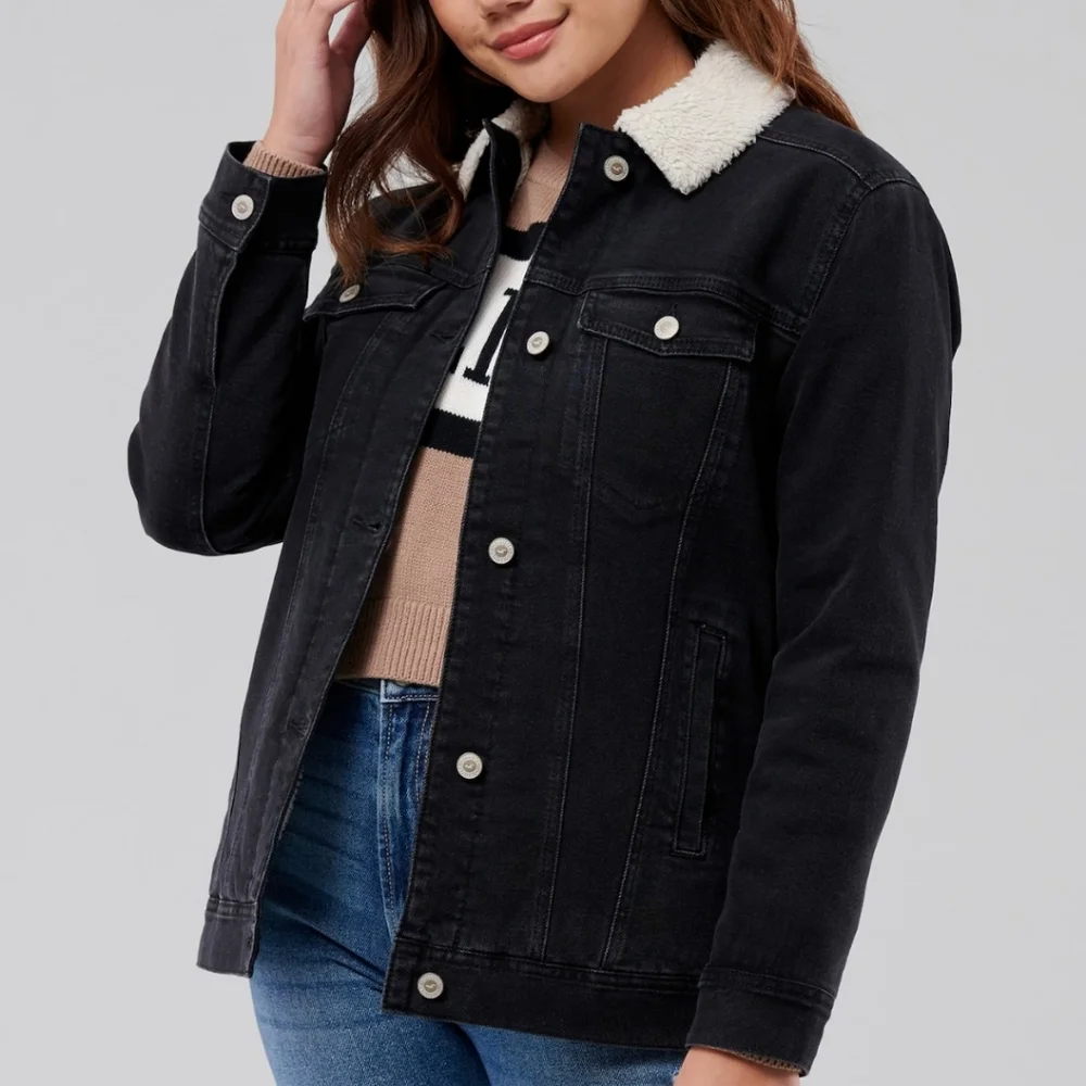 Hollister Sherpa Lined Denim Jacket